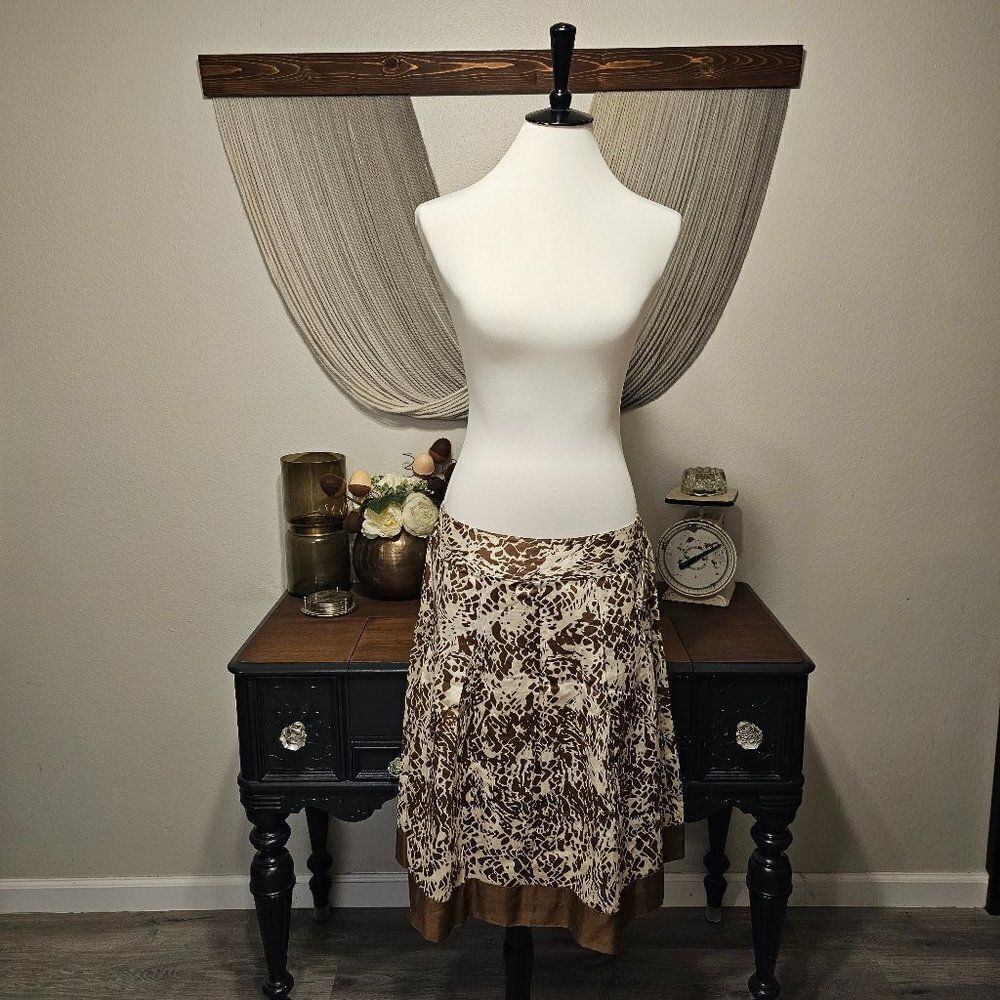 Josephine Cotton Abstract A-Line Skirt Sz 10